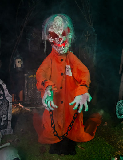 Halloween Deko-Figur Sträfling animiert 100 cm