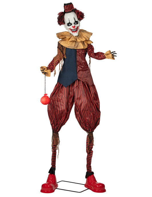 Animierter Stelzenclown Horror-Figur 240 cm
