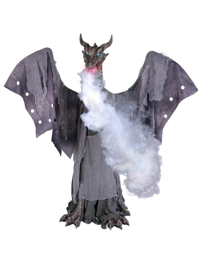 Großer animierter Drache mit Nebeleffekt 200 x 187 cm
