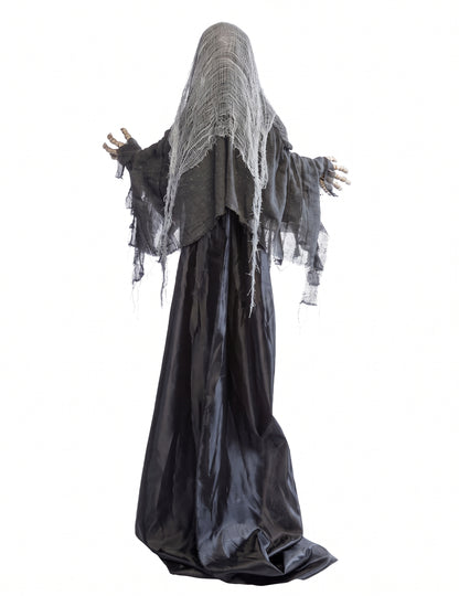 Halloween Dekofigur Sensenmann animiert & ausziehbar 180 - 215 cm