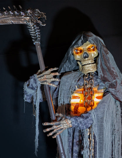 Animierte Skelett-Sensenmann-Figur XXL 3m