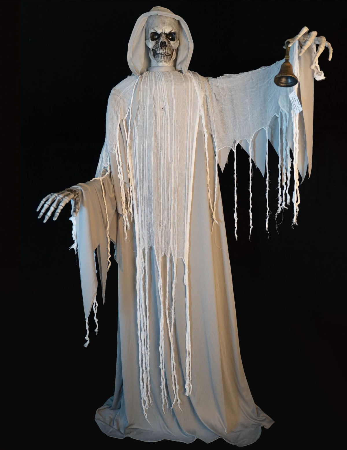 Halloween Dekofigur Skelett-Reaper animiert 182 cm mit Glocke