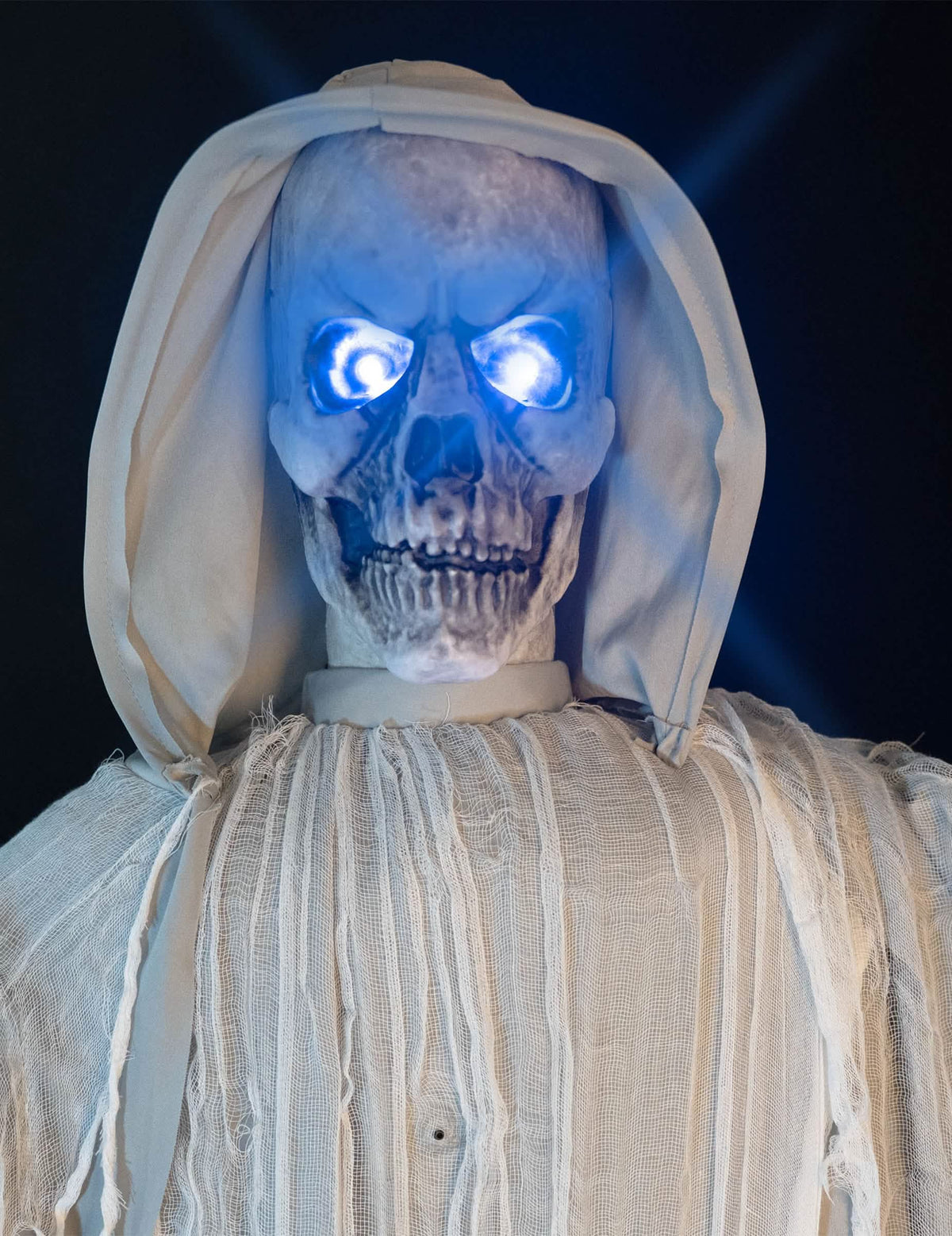 Halloween Dekofigur Skelett-Reaper animiert 182 cm mit Glocke