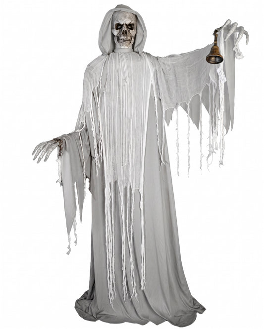 Halloween Dekofigur Skelett-Reaper animiert 182 cm mit Glocke