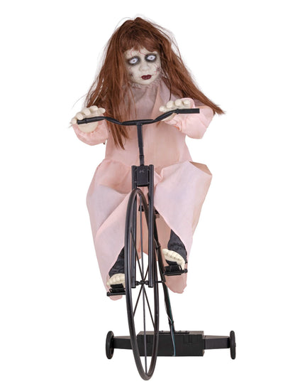 Halloween Deko Animation Besessenes Mädchen auf dem Rad 72 x 30 x 94 cm