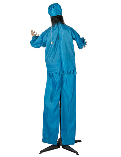Große animierte Halloween-Figur Irrer Mediziner 170 cm