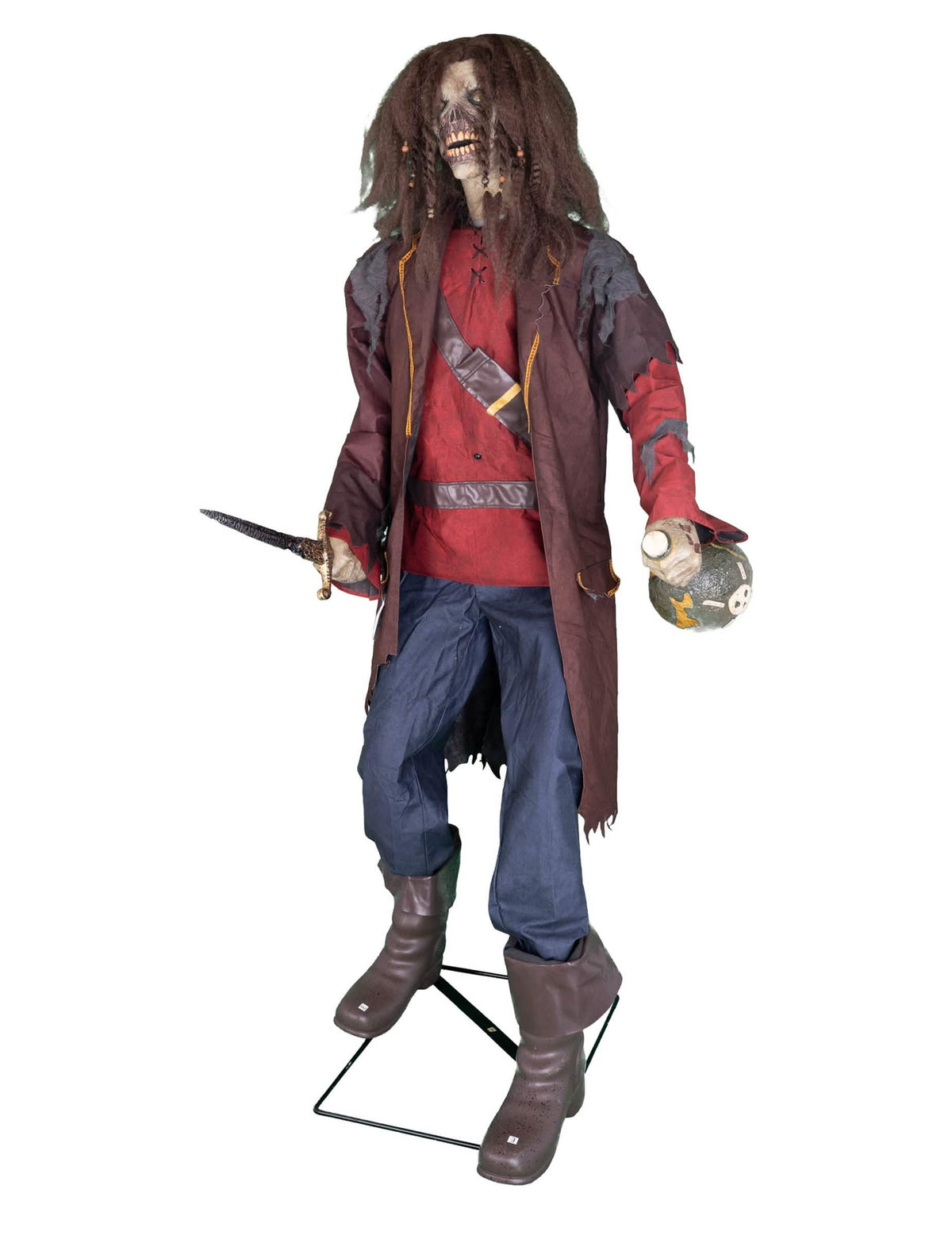 Halloween Pirat Dekofigur animiert 183 cm mit Effekten