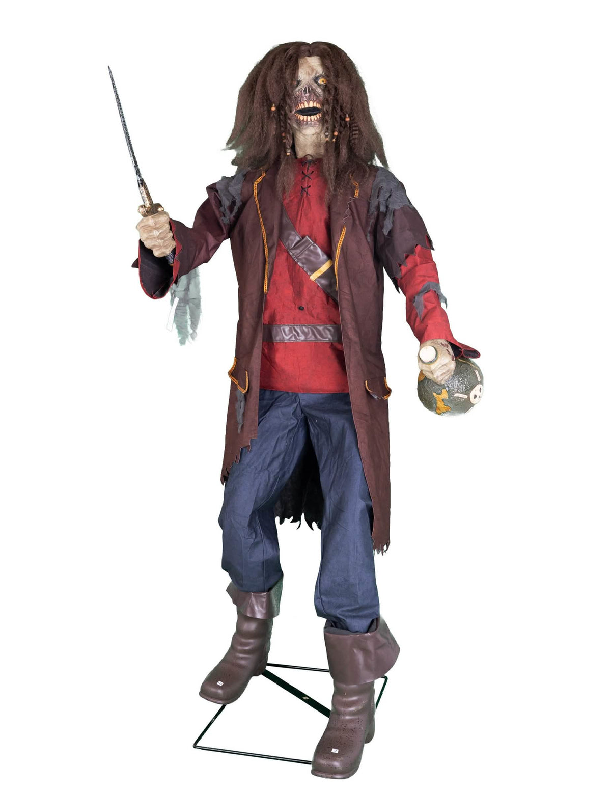Halloween Pirat Dekofigur animiert 183 cm mit Effekten