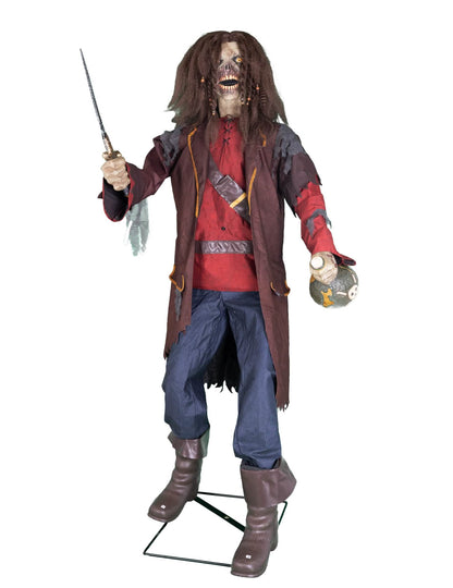 Halloween Pirat Dekofigur animiert 183 cm mit Effekten