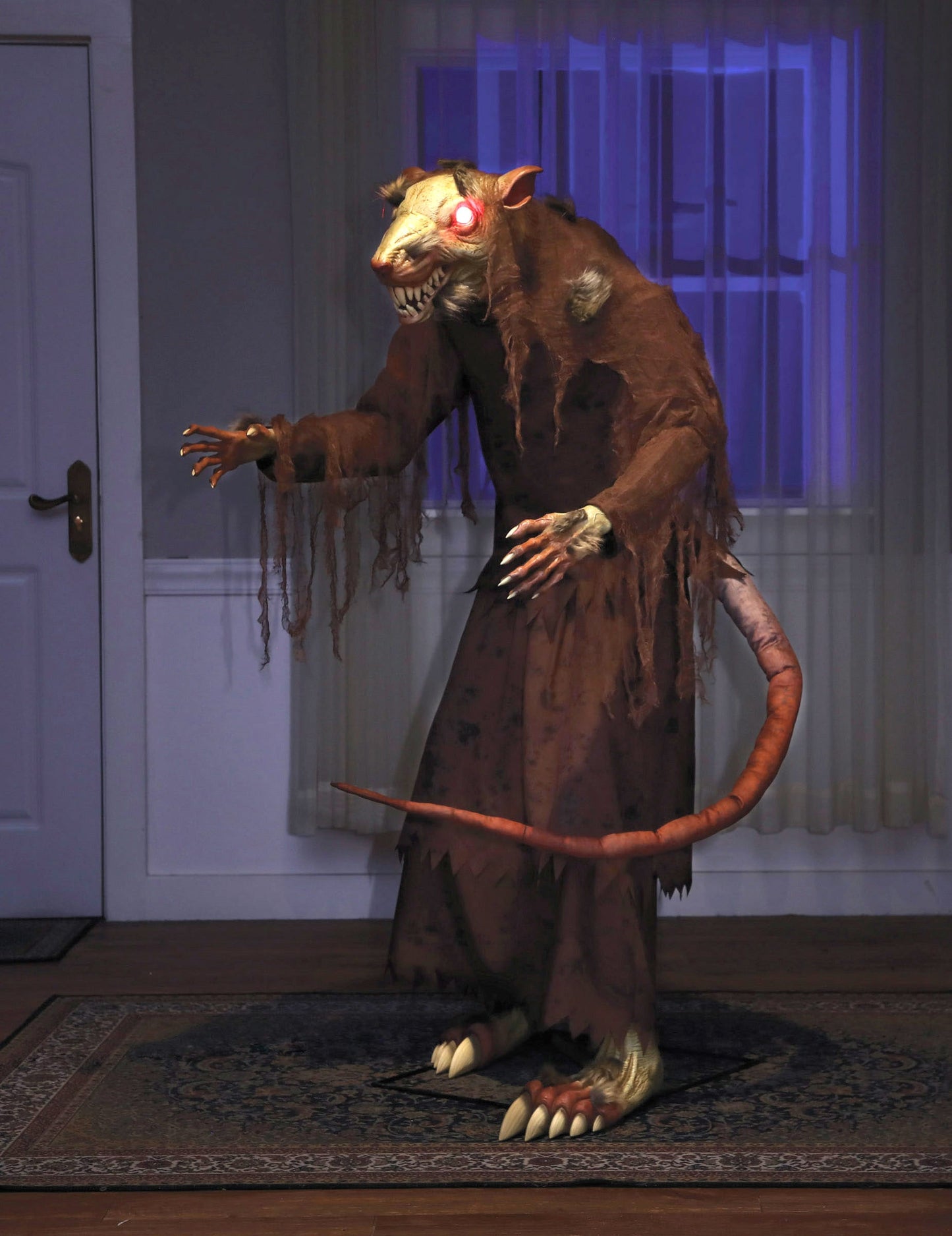 Furchterrgende Ratte Animatronic Deko rot 1,5m