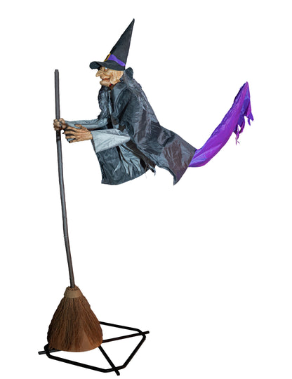 Fliegende Hexe animiert Halloween-Deko 3,10m