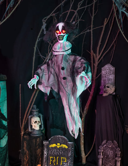 Gruseliger Clown zum Aufhängen - Animation, Licht & Ton - 90 cm