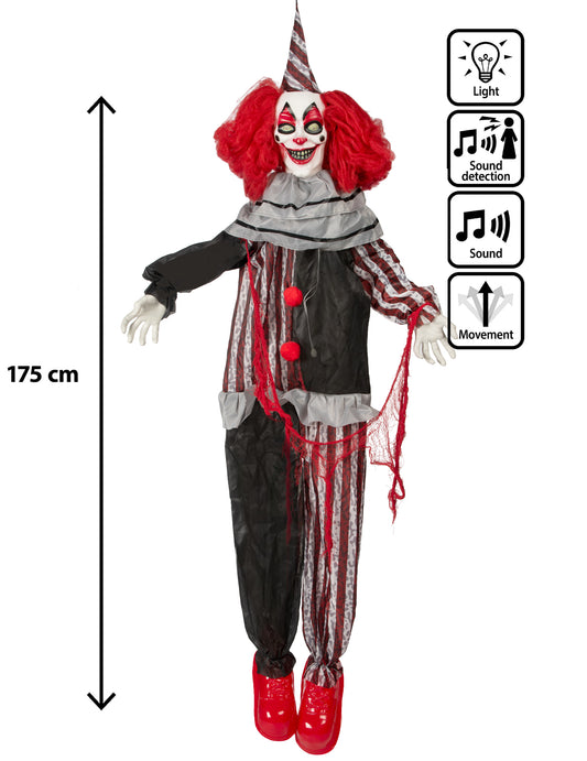 Hängende Clown-Animation mit Sound und Bewegung 175 cm