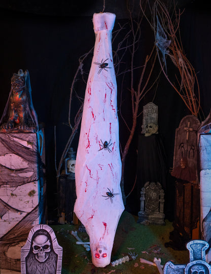 Halloween Deko-Kokon mit Spinnen & Animation 165 cm