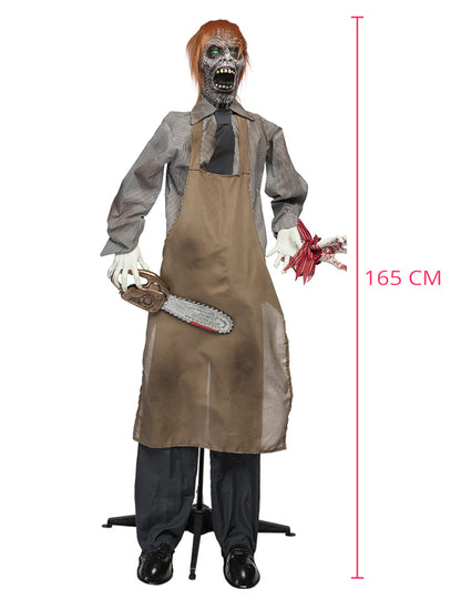 Halloween Dekofigur animiert Kettensägen-Killer 165 cm