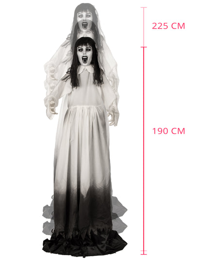 Animierte Geisterwitwe-Deko mit Bewegung & Sound - 190 bis 225 cm