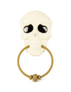 Décoration de porte sonore et animée squelette pour Halloween ivoire et dorée
