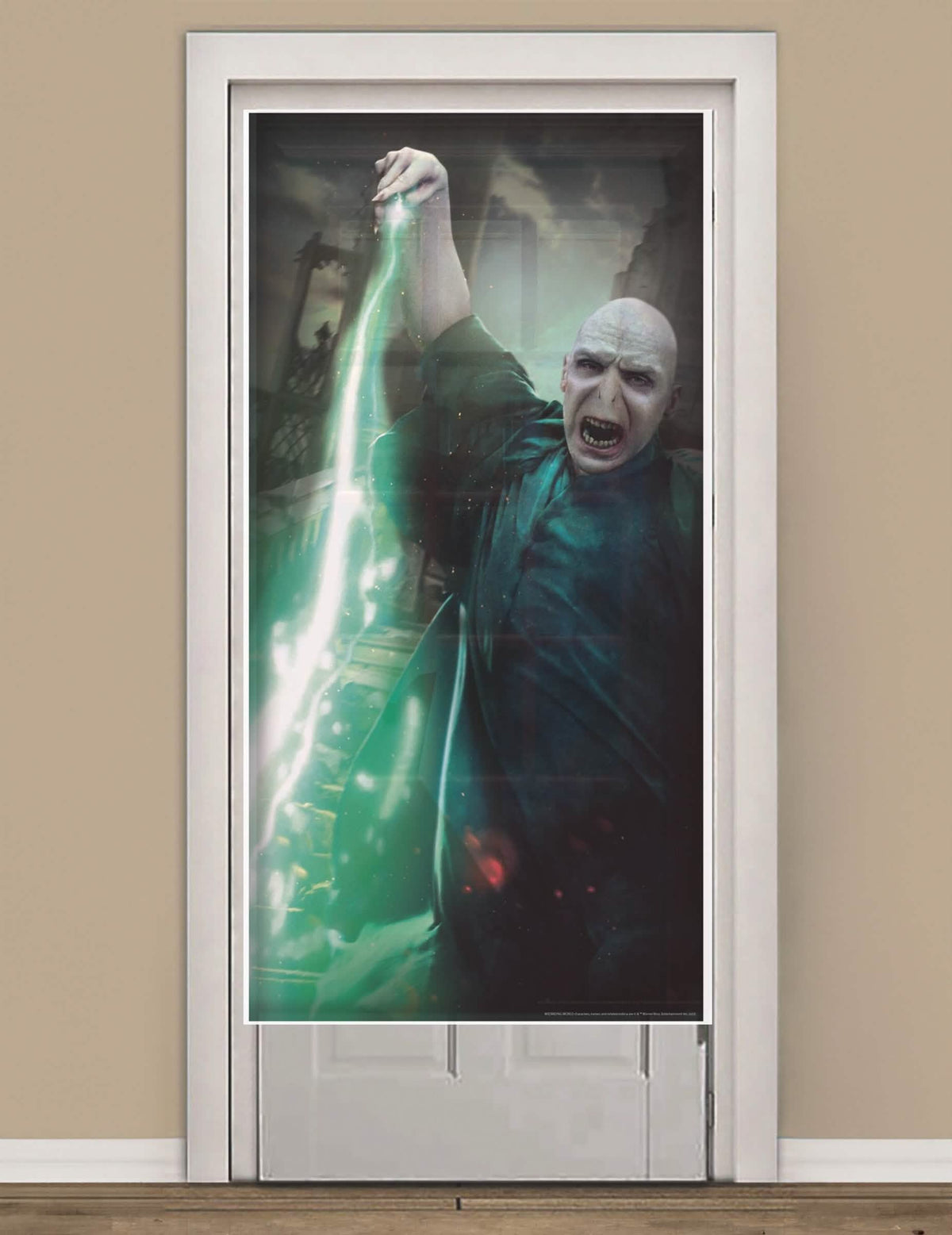 Décoration de porte Voldemort Harry Potter™ pour fête verte avec éclair magique