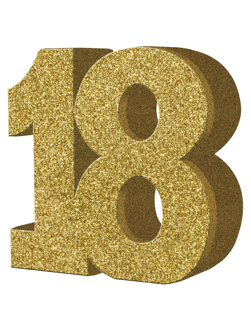 Tischdeko zum 18. Geburtstag in Gold mit Pailletten
