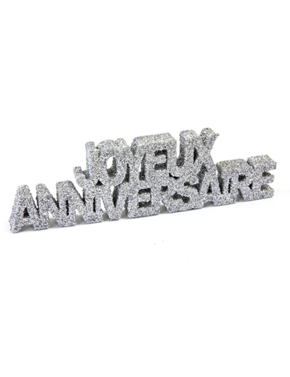 Décoration de table Joyeux anniversaire pailleté argenté