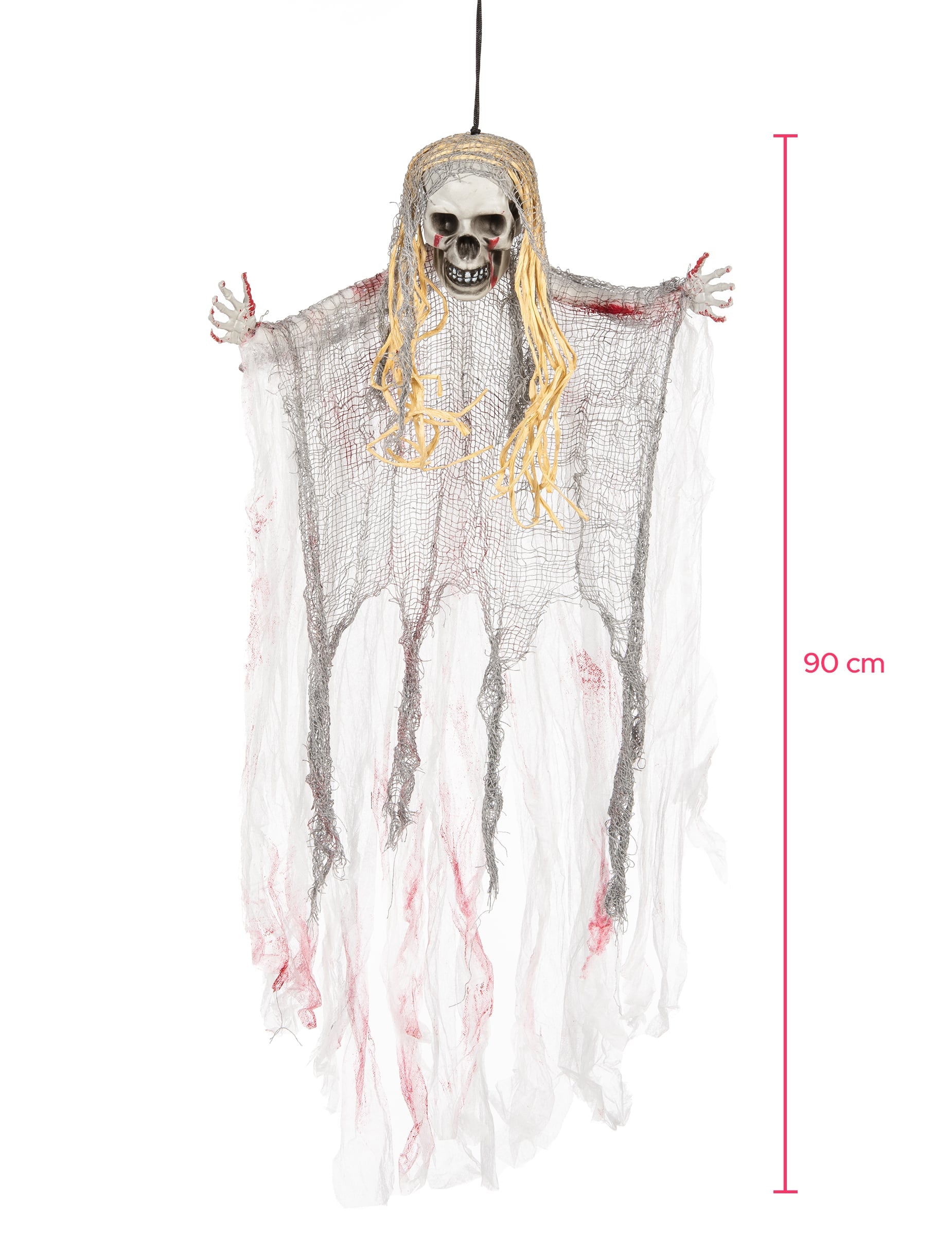 Dimensions de la hauteur de la décoration fantôme sanglant Halloween