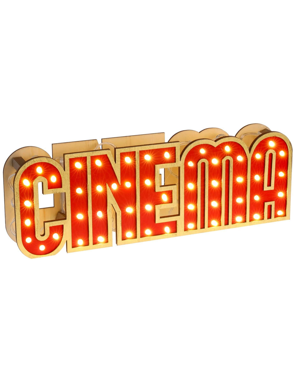 Holz-Lichtdekoration Kino für Party Rot mit LED-Beleuchtung
