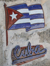 Décoration murale Cuba pour fête rouge bleu et blanc avec drapeau en relief