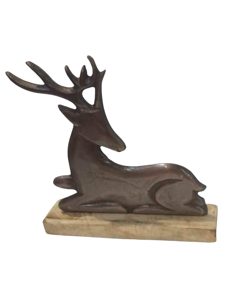 Hirschdekoration aus Holz in Braun für Weihnachten