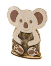 Décoration petit koala en bois et fourrure marron