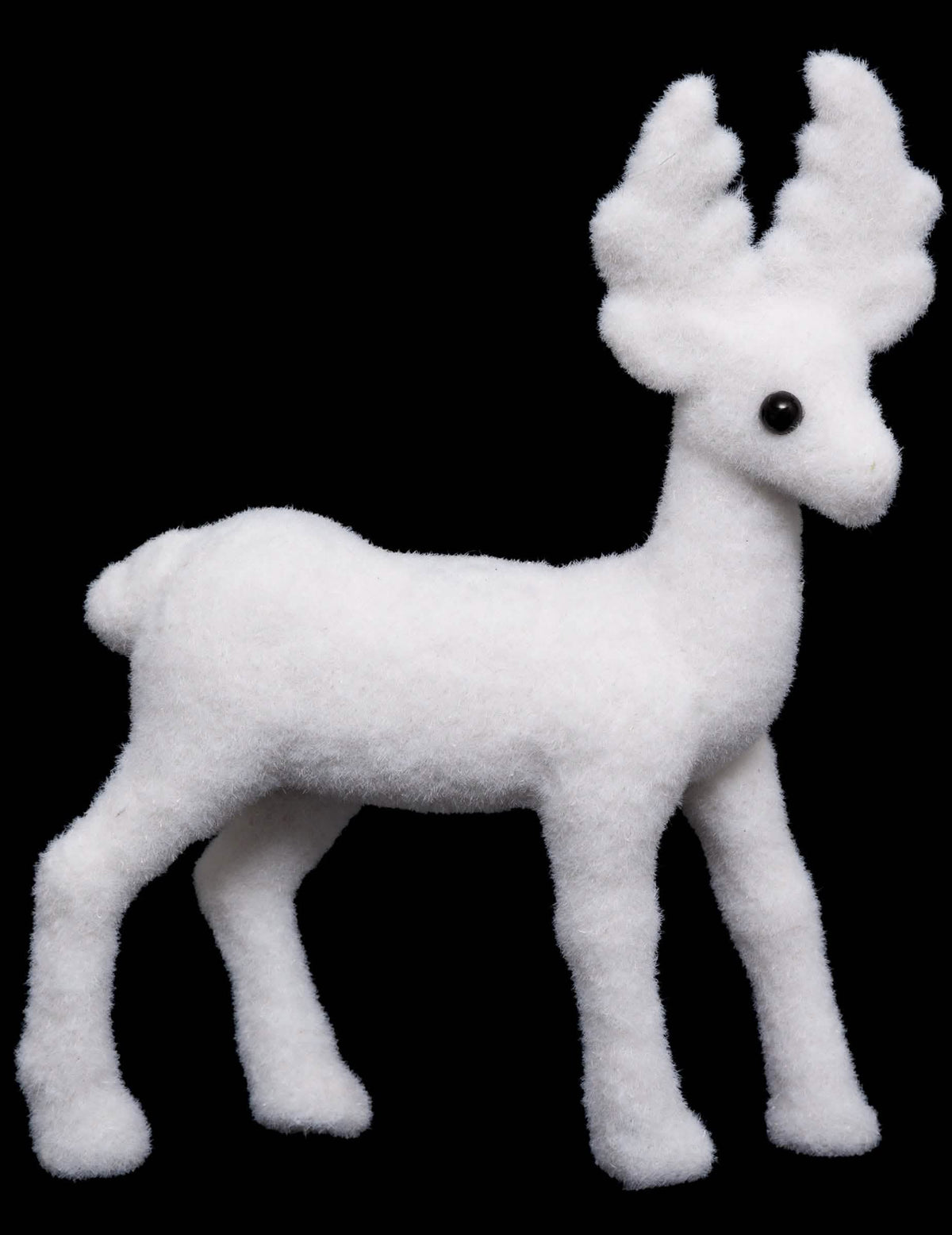 Décoration renne pour Noël blanc aspect pelucheux