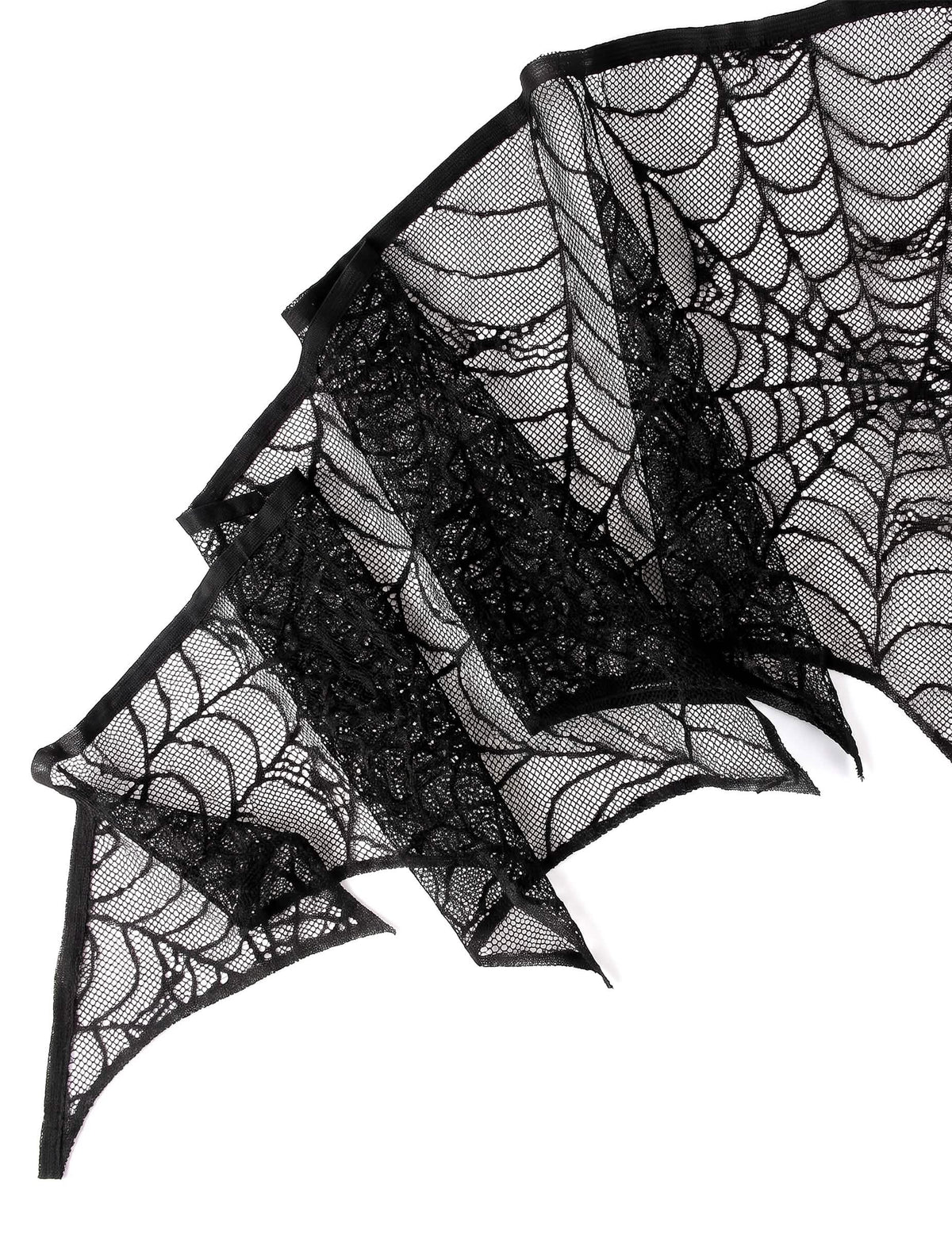 Schwarzer Spinnennetz-Läufer aus Spitze 43 cm x 2,50 m