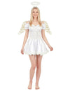 Déguisement ange blanc sexy pour femme avec ailes et auréole
