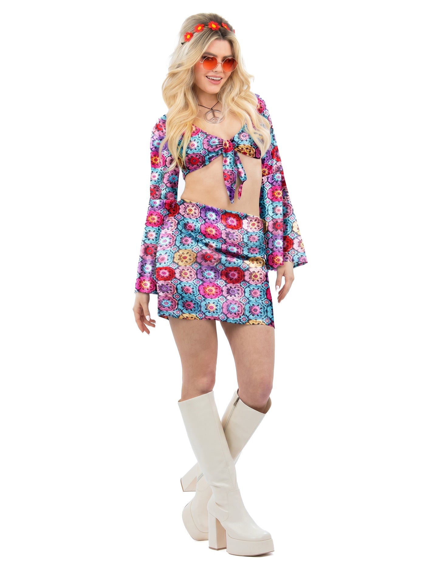 Déguisement années 60 effet crochet femme