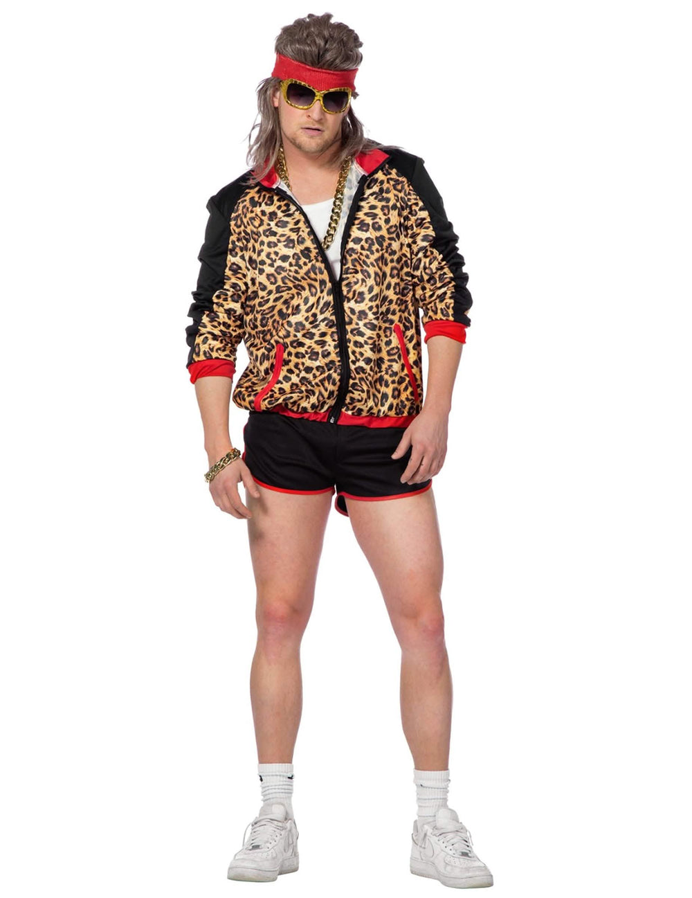Version homme du déguisement de couple années 80 imprimé léopard