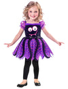 Déguisement d'araignée mignonne pour bébé violet et noir à pois roses