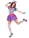Harlekin Kostüm bunt für Damen