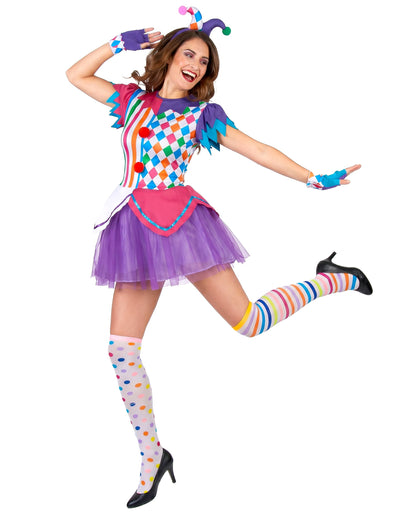 Harlekin Kostüm bunt für Damen