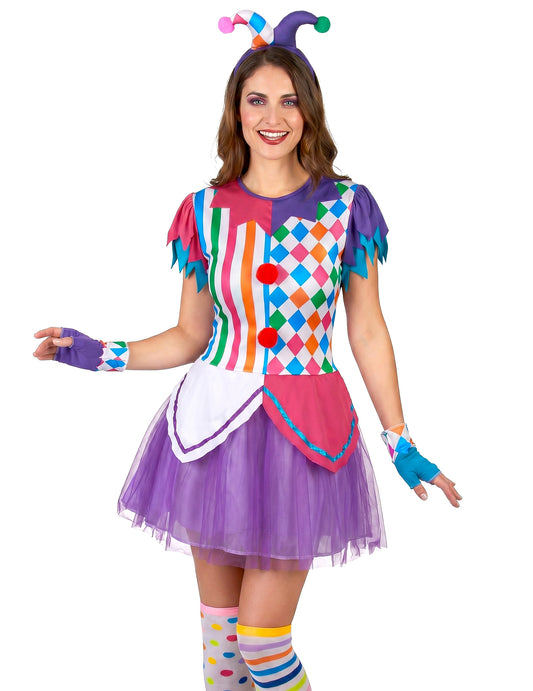 Harlekin Kostüm bunt für Damen