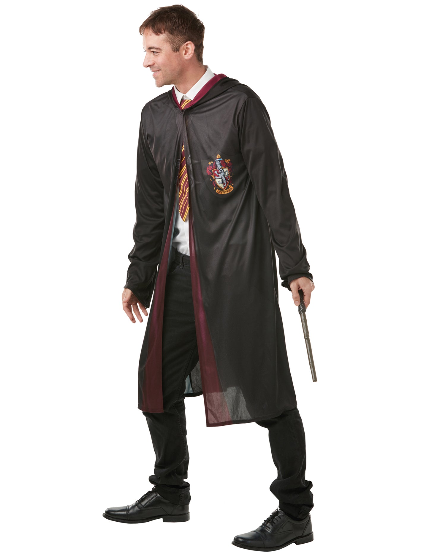 Vue de profil du déguisement avec accessoires Harry Potter