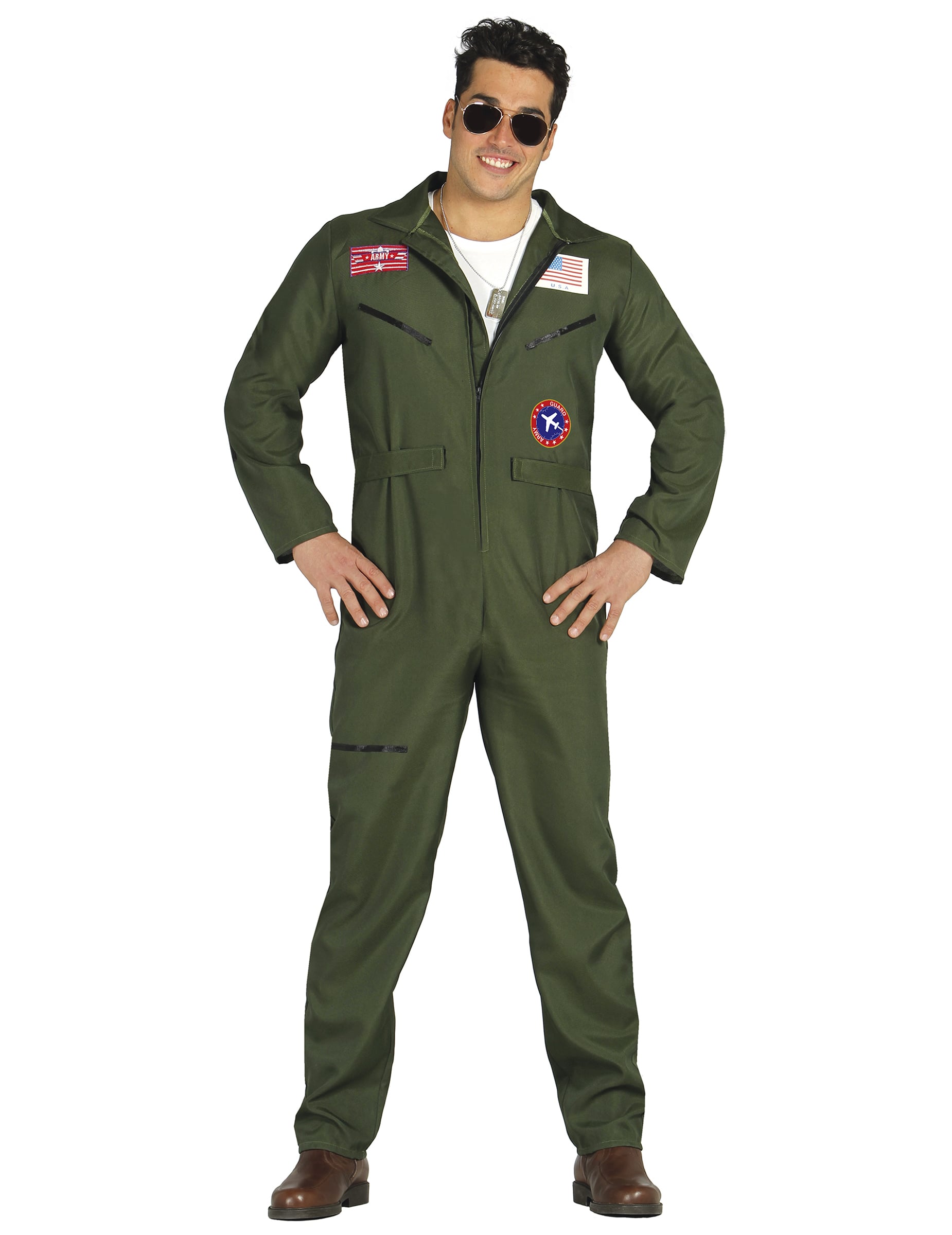 Vue de face du déguisement d'aviateur