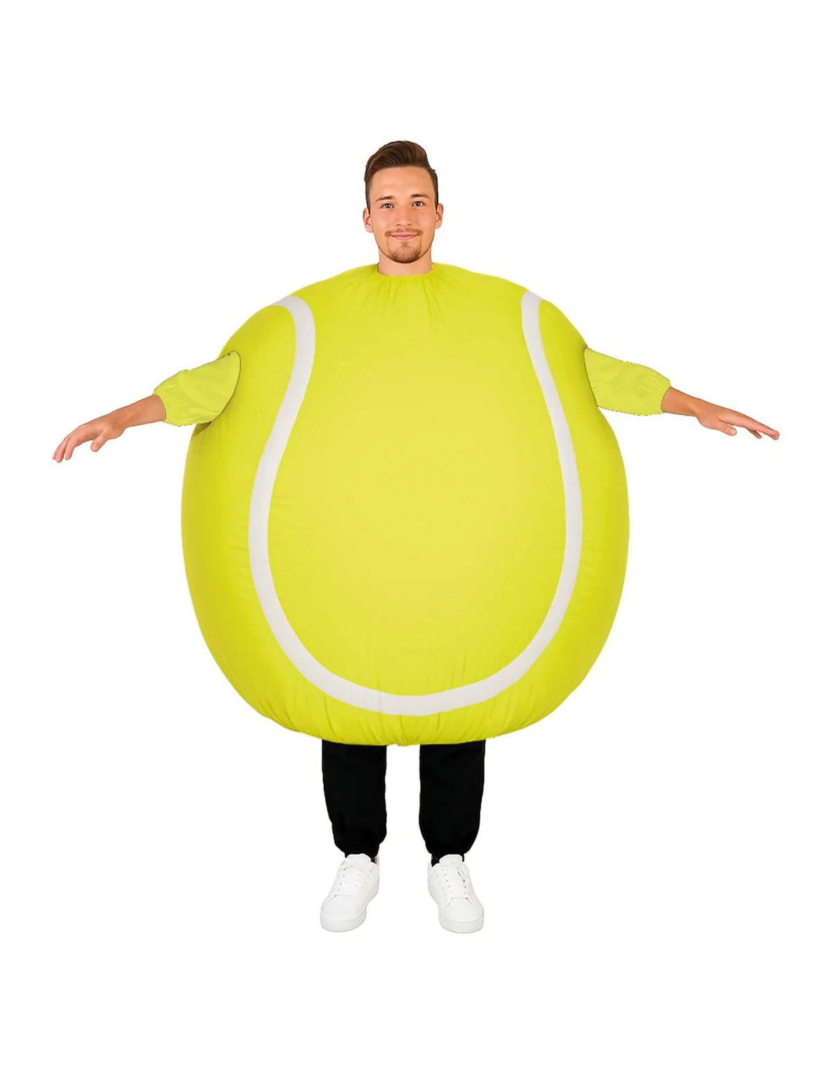 Vorderansicht des aufblasbaren Tennisball-Kostüms