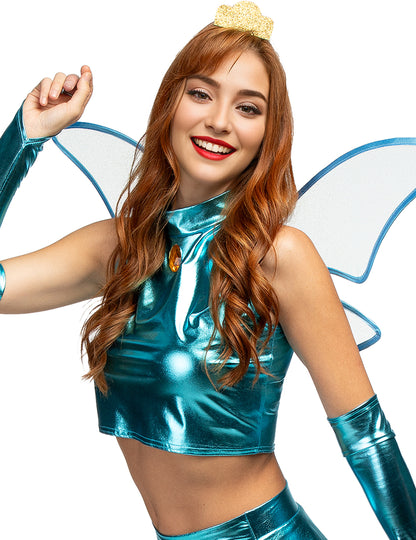 Gros plan sur le buste et la couronne du déguisement de Bloom - Winx™