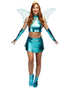 Déguisement de Bloom - Winx™ pour femme bleu métallisé avec ailes