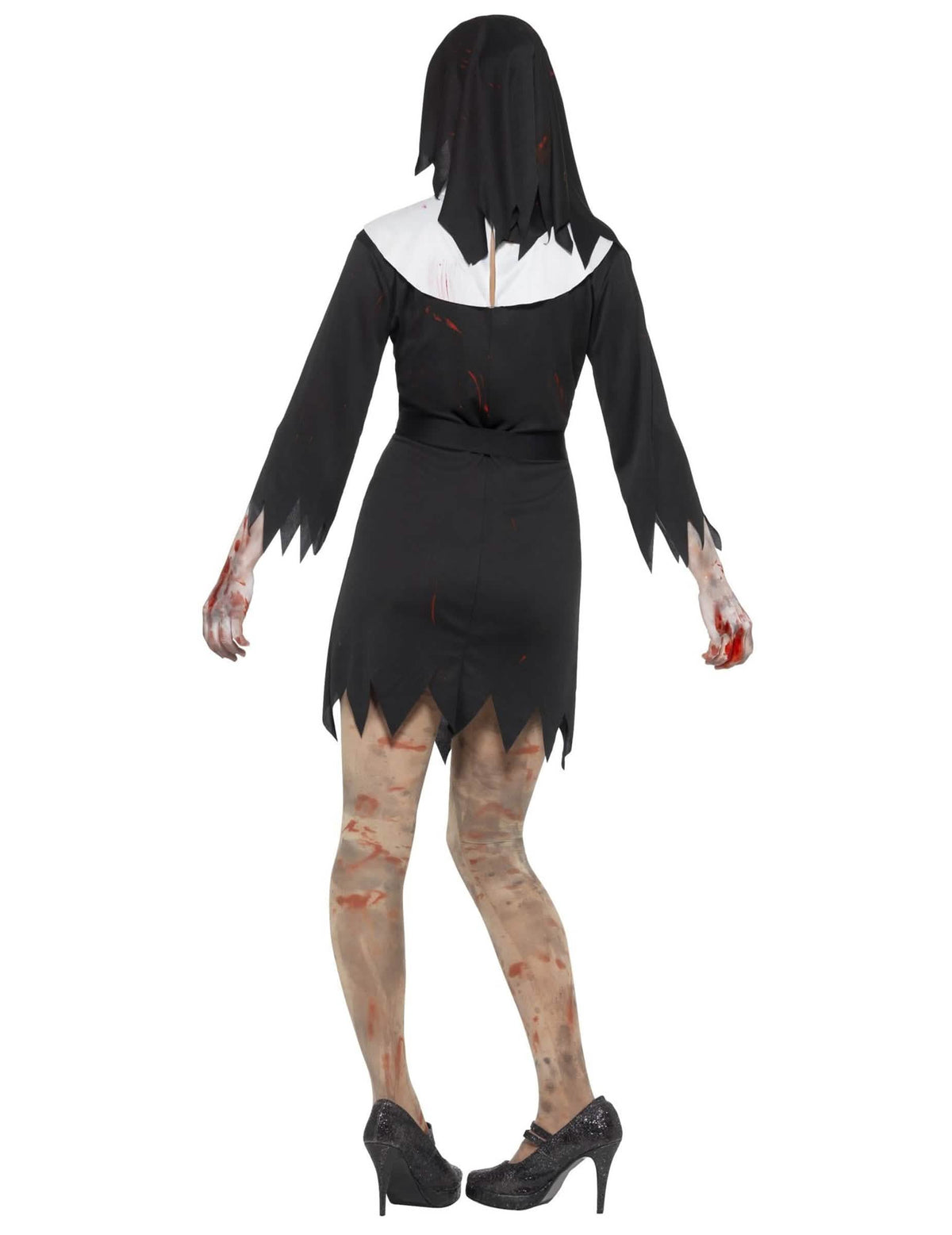 Rückansicht des Zombie-Nonnenkostüms für Damen