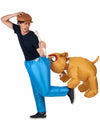 Déguisement Bulldog gonflable pour adulte marron et bleu