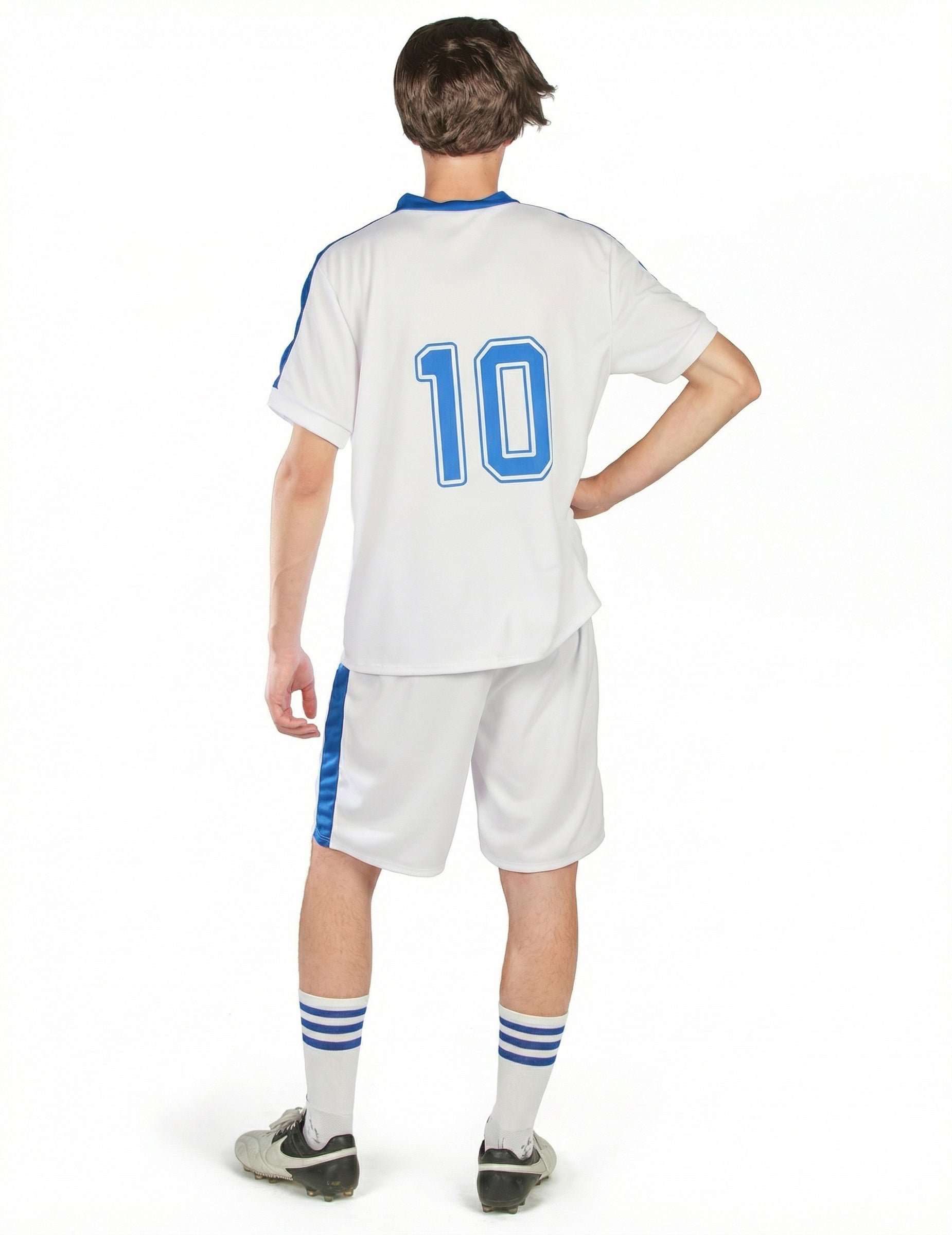 Vue de dos du déguisement de capitaine de football pour homme