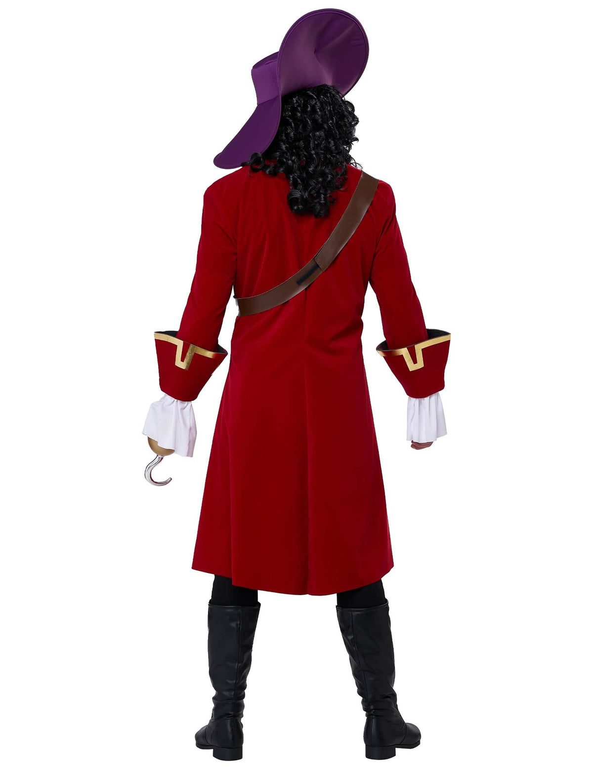 Rückansicht des Luxus-Piratenkapitäns-Kostüms mit Haken für Herren