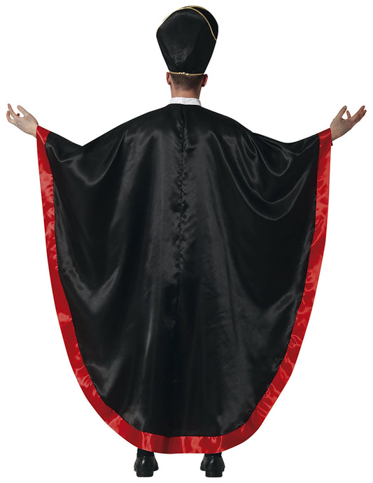 Vue de dos du déguisement cardinal satanique