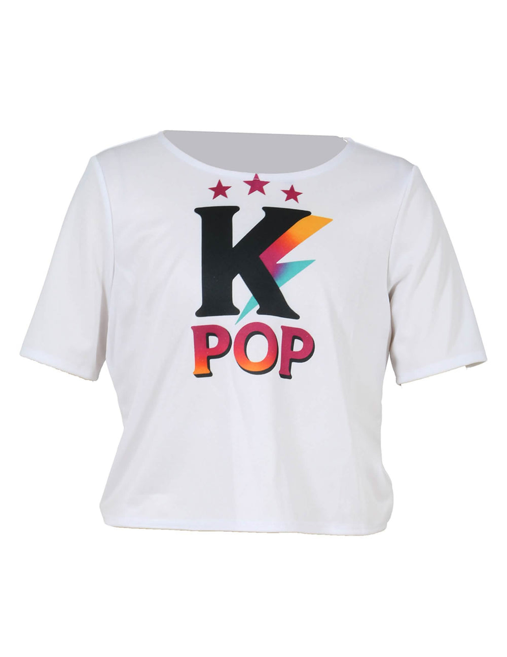 T-shirt blanc avec logo K-POP du déguisement de chanteuse Kpop