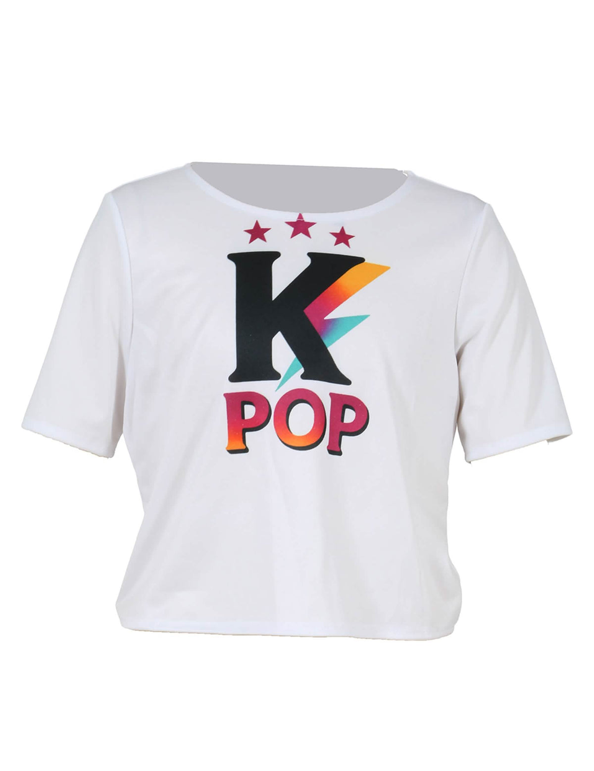 T-shirt blanc imprimé K POP du déguisement chanteuse Kpop